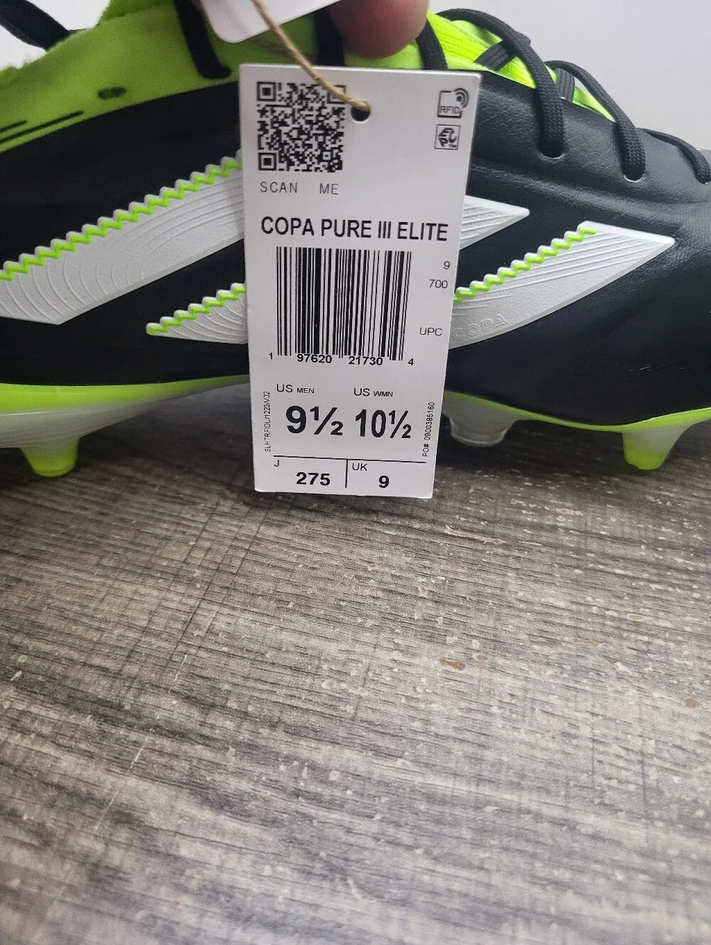 Adidas Soccer Cleats Men Size 9.5 Copa Pure 3 Elite FG Core Black White JH6304